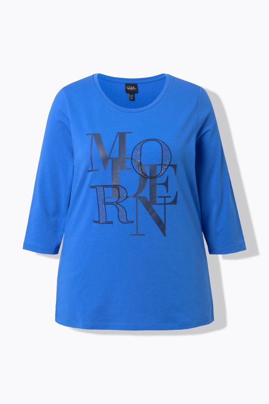T-shirt col rond et manches 3/4, message MODERN sur la poitrine, collection Classic