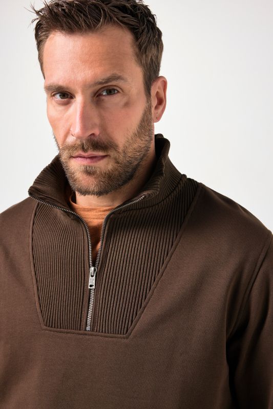 Pull en molleton JP 1880, col zippé et poche kangourou - jusqu'au 8 XL