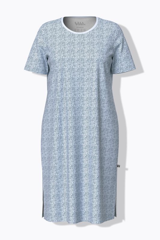 Chemise de nuit à motif, décolleté rond et manches courtes