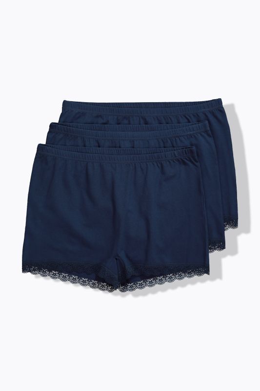 Shorties en lot de 3, liseré en dentelle