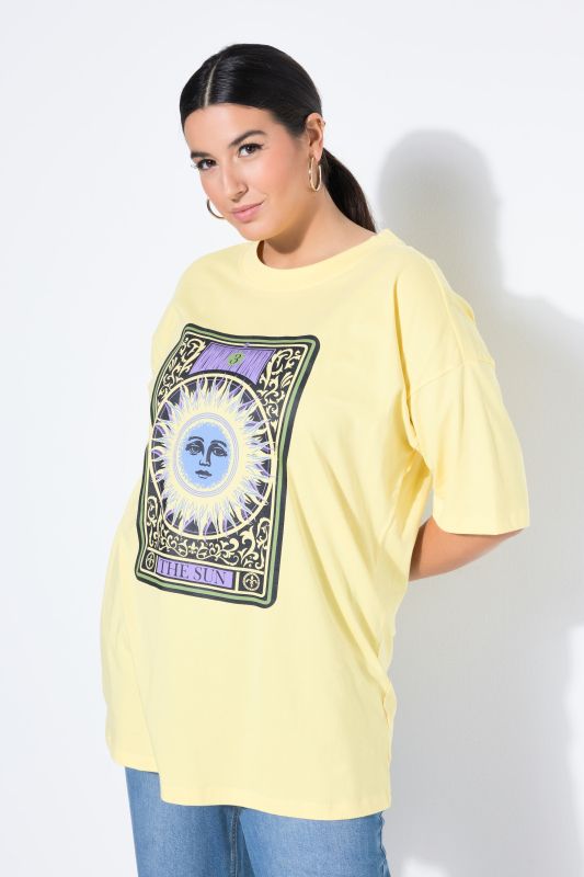 T-shirt oversize avec imprimé soleil style tarot