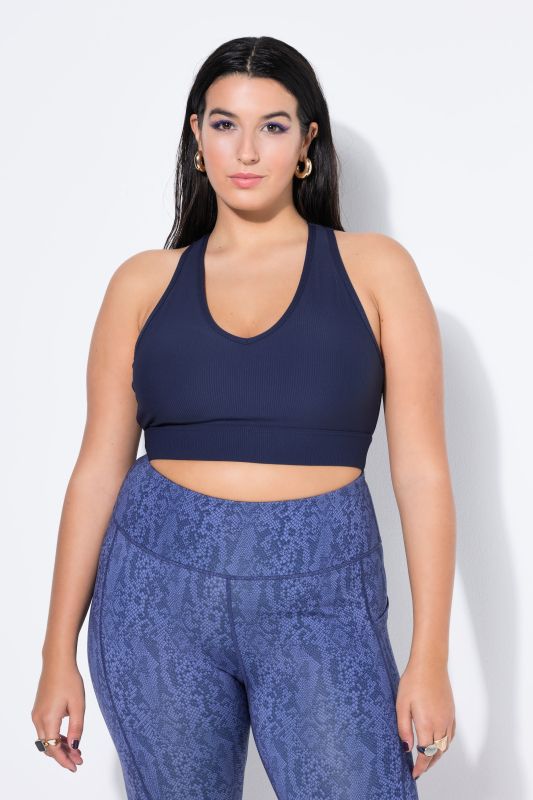 Soutien-gorge en jersey côtelé avec bretelles croisées dans le dos