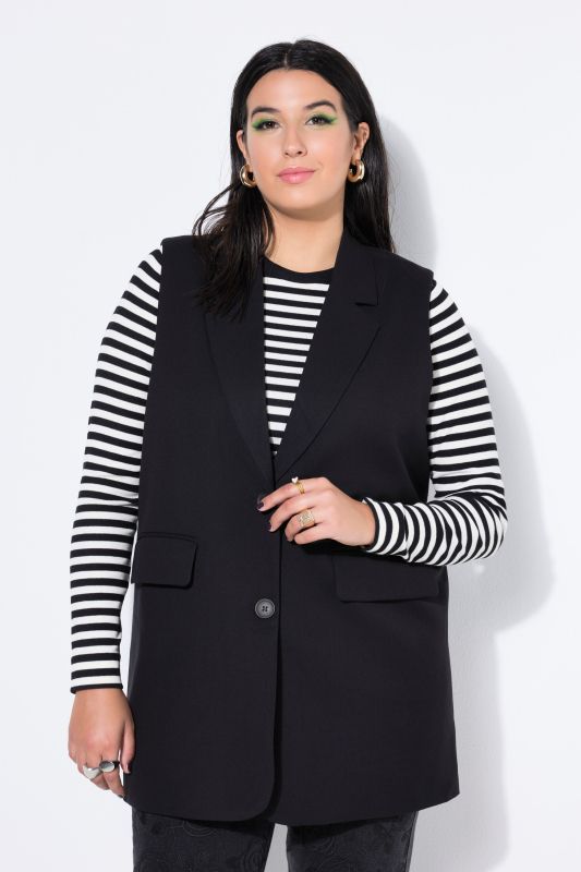 Veste de tailleur sans manches, coupe oversize, fente d'aisance dans le dos avec bouton