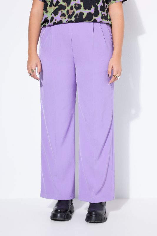 Pantalon jambe droite et large, taille élastique