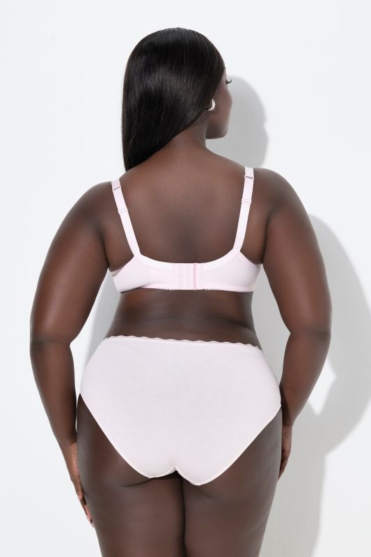 Soutien-gorge à armatures. Motif jacquard. Liserés en dentelle - bonnet C-G