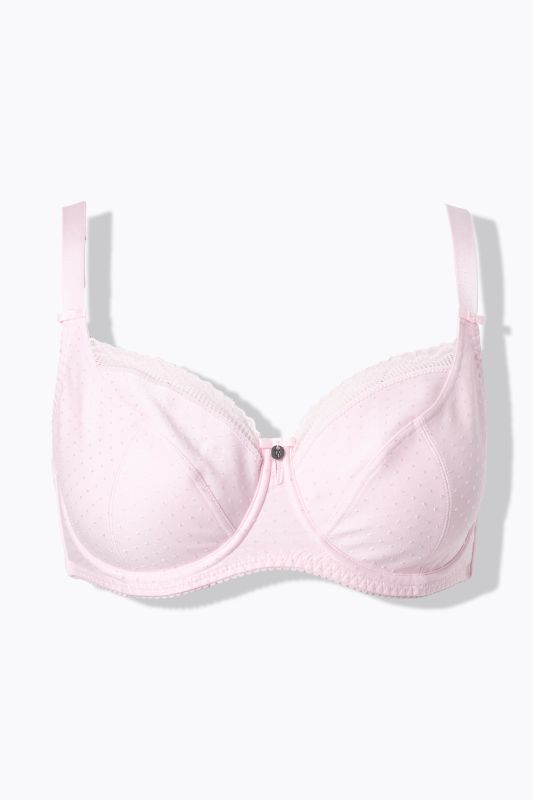 Soutien-gorge à armatures. Motif jacquard. Liserés en dentelle - bonnet C-G