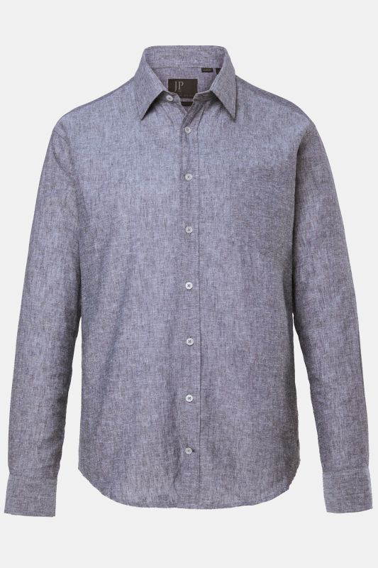 Chemise en lin mélangé JP 1880, manches longues et col Kent, coupe Modern Fit - jusqu'au 8 XL
