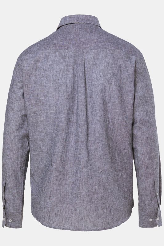 Chemise en lin mélangé JP 1880, manches longues et col Kent, coupe Modern Fit - jusqu'au 8 XL
