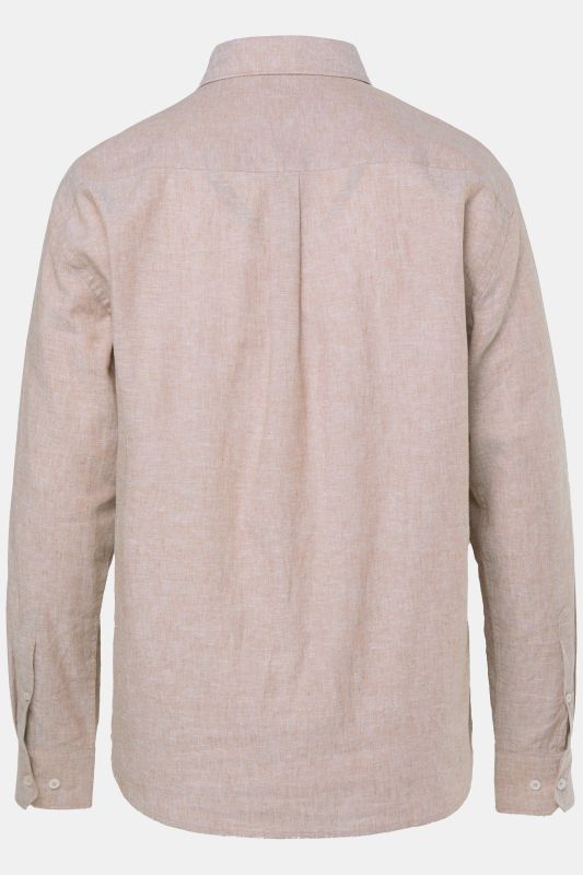 Chemise en lin mélangé JP 1880, manches longues et col Kent, coupe Modern Fit - jusqu'au 8 XL