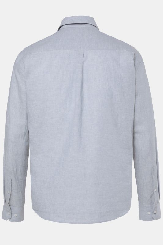 Chemise en lin mélangé JP 1880, manches longues et col Kent, coupe Modern Fit - jusqu'au 8 XL