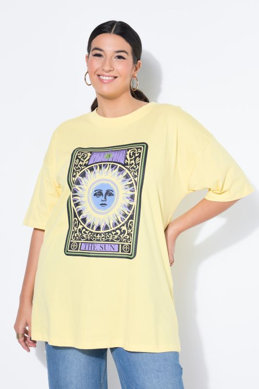 T-shirt oversize avec imprimé soleil style tarot