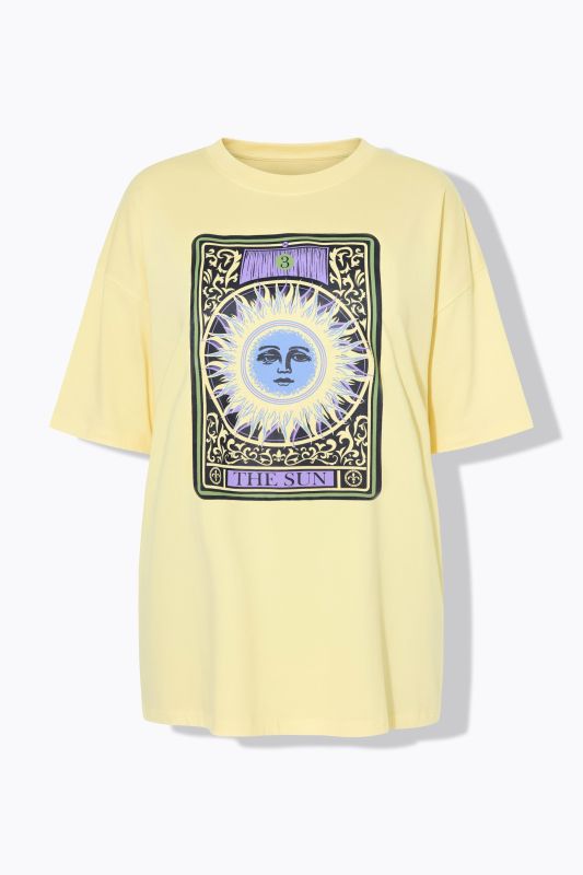 T-shirt oversize avec imprimé soleil style tarot
