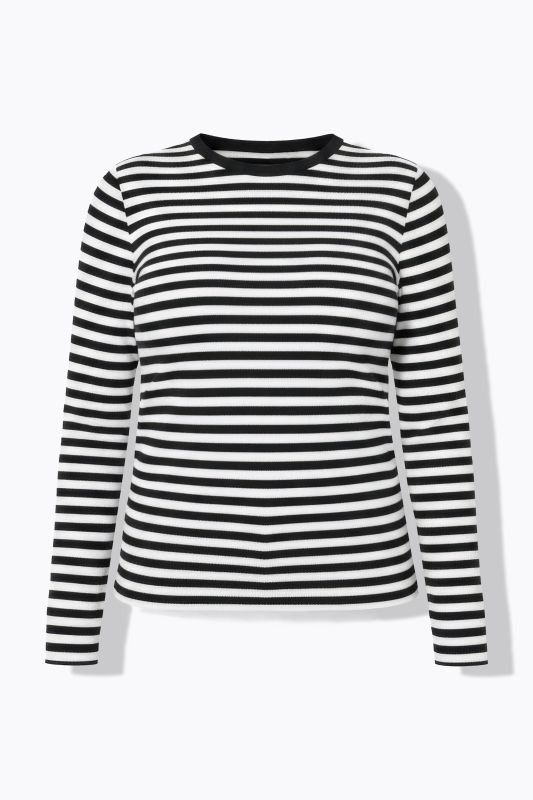 T-shirt coupe slim en jersey rayé, manches longues