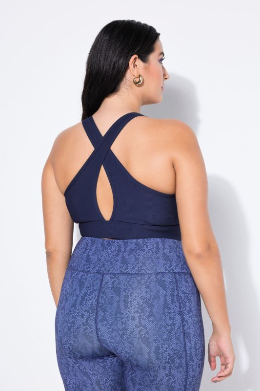 Soutien-gorge en jersey côtelé avec bretelles croisées dans le dos