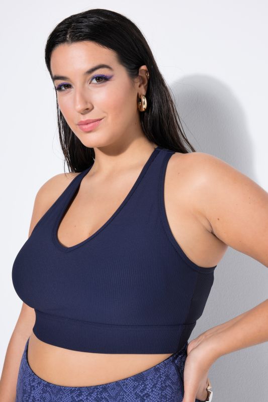 Soutien-gorge en jersey côtelé avec bretelles croisées dans le dos