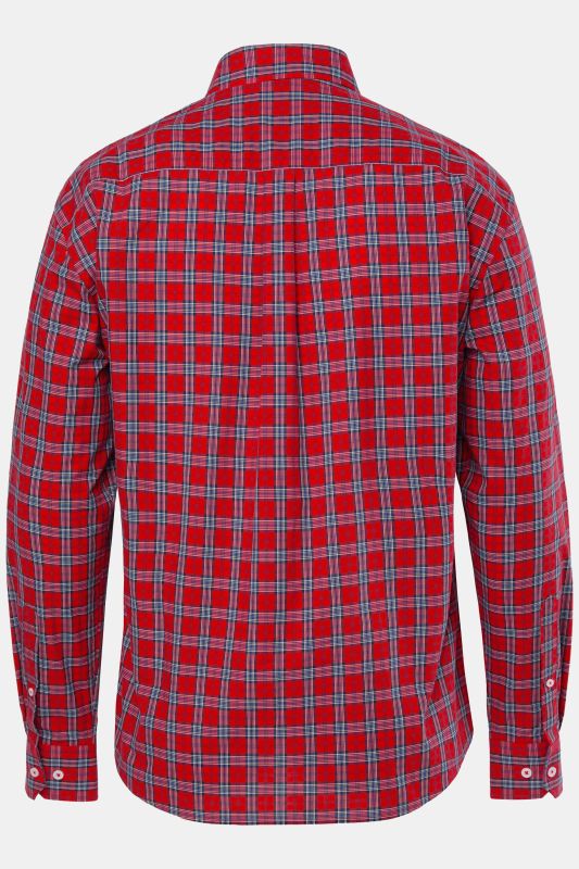 Chemise à carreaux JP 1880, manches longues et col Kent, coupe Modern Fit - jusqu'au 8&nbsp;XL