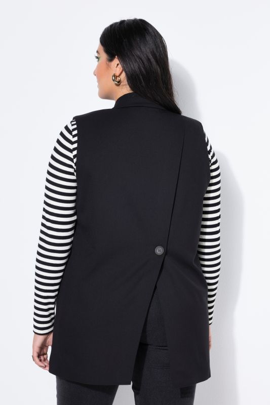Veste de tailleur sans manches, coupe oversize, fente d'aisance dans le dos avec bouton
