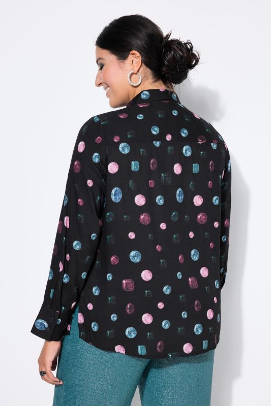 Chemisier coupe Wide Straight Shape, imprimé pierre précieuse