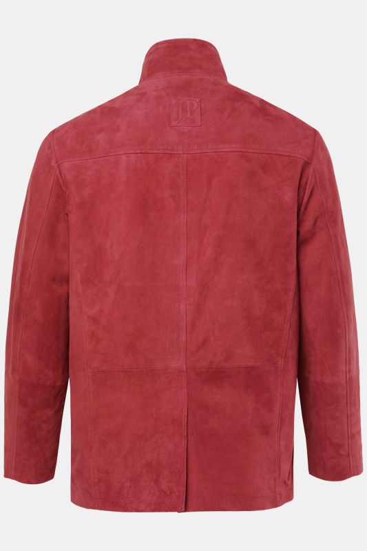 Veste treillis en cuir suédé de chèvre, multiples poches