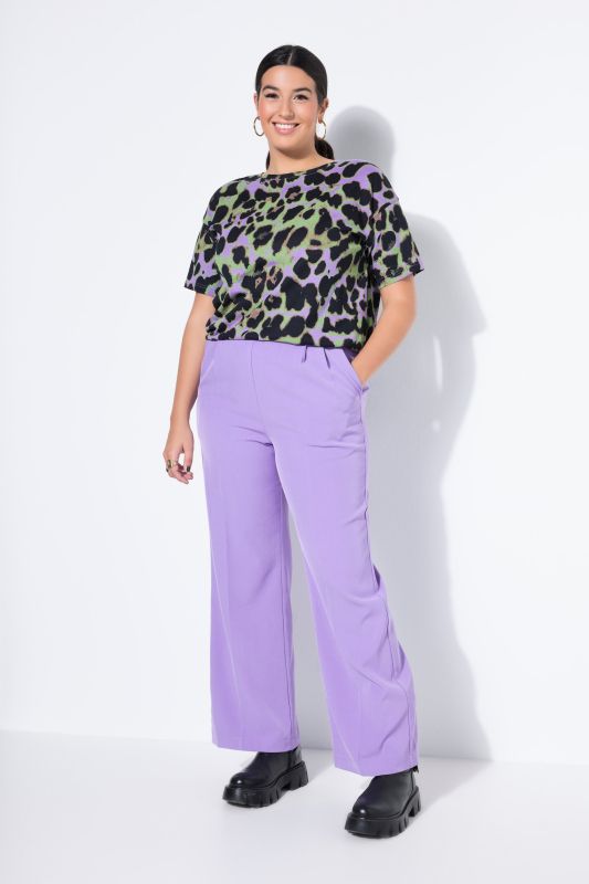 Pantalon jambe droite et large, taille élastique