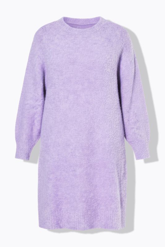 Robe en maille oversize, maille duveteuse, manches longues