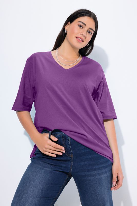 T-shirt coupe Relaxed Fit, décolleté en V et manches courtes