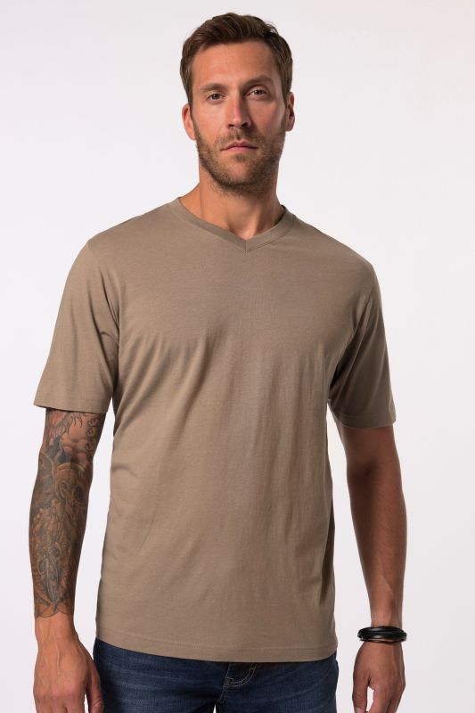 T-shirt JP 1880 Basic, col en V - jusqu'au 8 XL