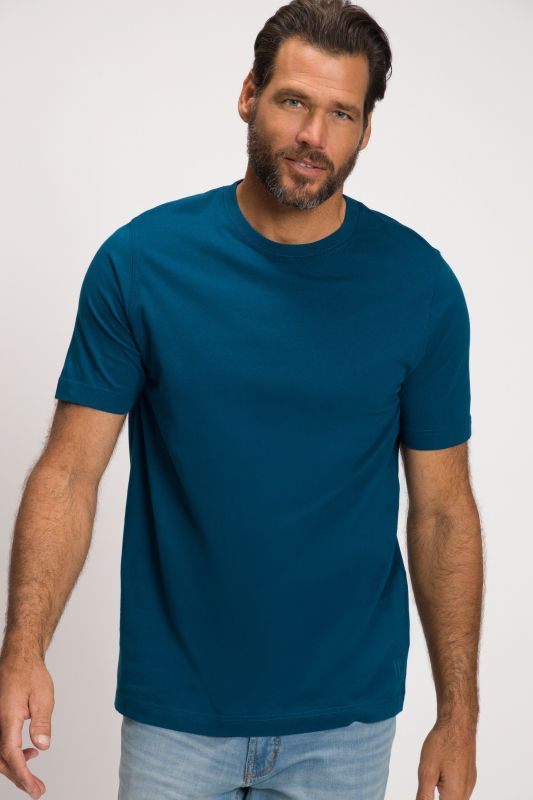 T-shirt Basic en coton peigné, col rond - jusqu'au 8 XL