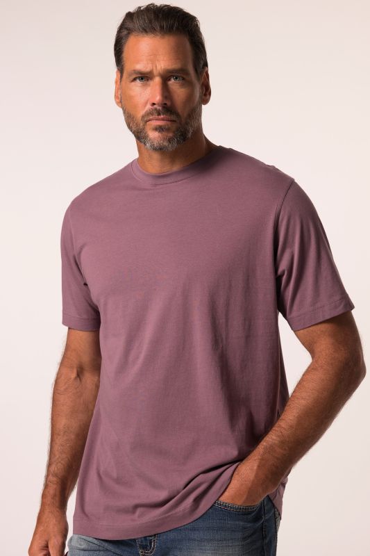 T-shirt Basic en coton peigné, col rond - jusqu'au 8 XL