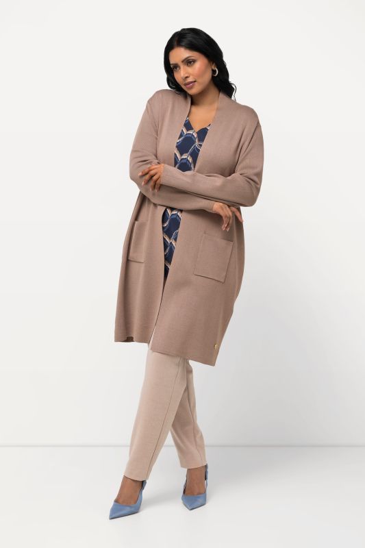 Cardigan coupe ouverte et longue, en maille fine et douce