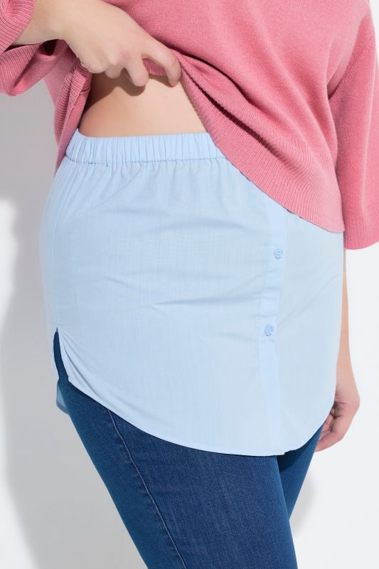 Rallonge chemisier, base arrondie et coupe évasée