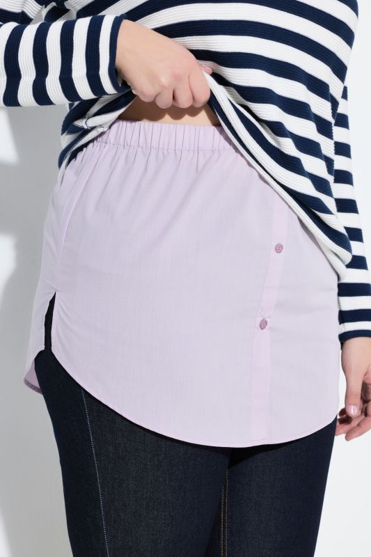 Rallonge chemisier, base arrondie et coupe évasée