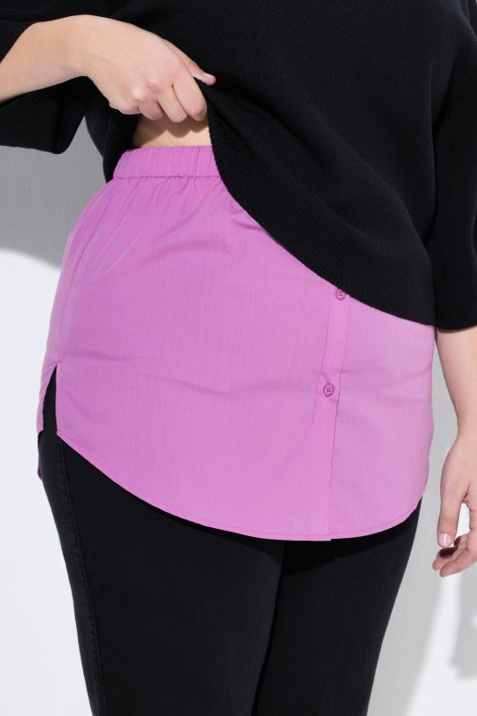 Rallonge chemisier, base arrondie et coupe évasée