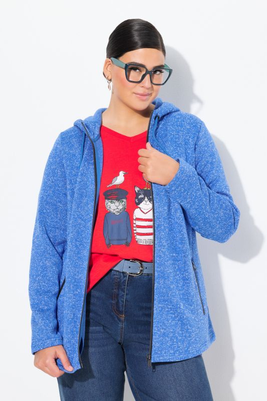 Veste en maille polaire, capuche, poches zippées