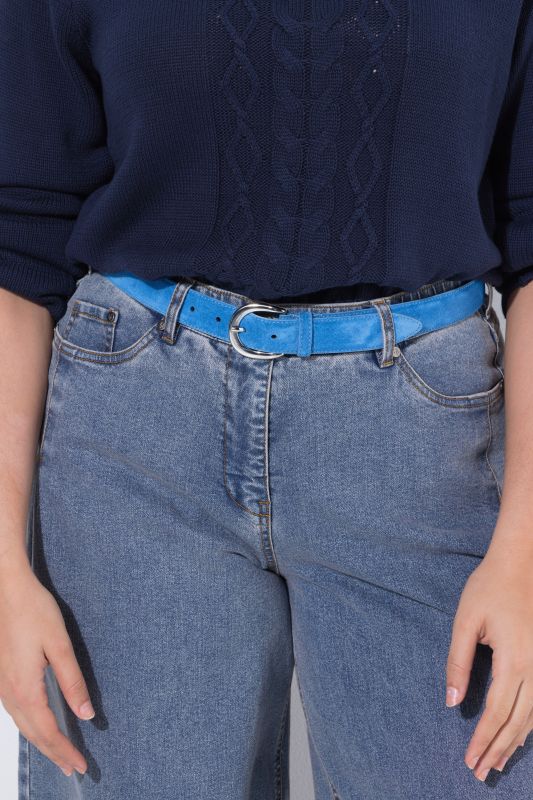 Ceinture aspect cuir suédé, boucle en métal