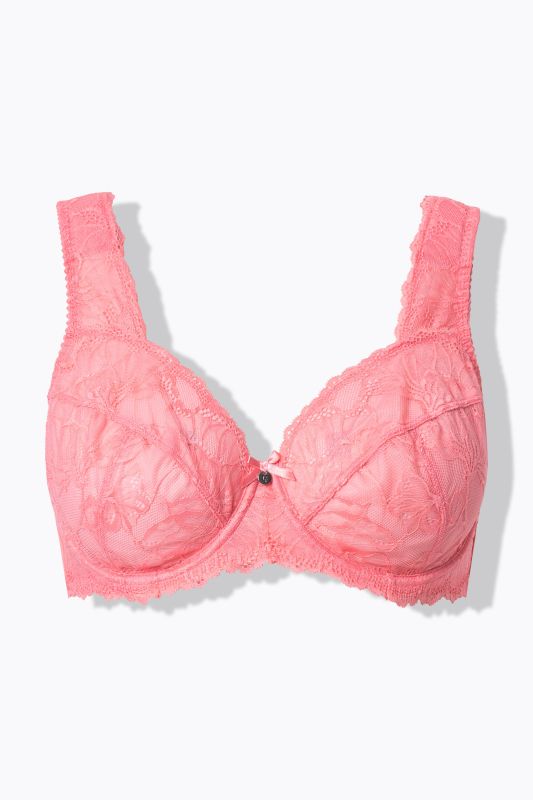 Soutien-gorge avec dentelle, armatures et bretelles larges - bonnets B-F