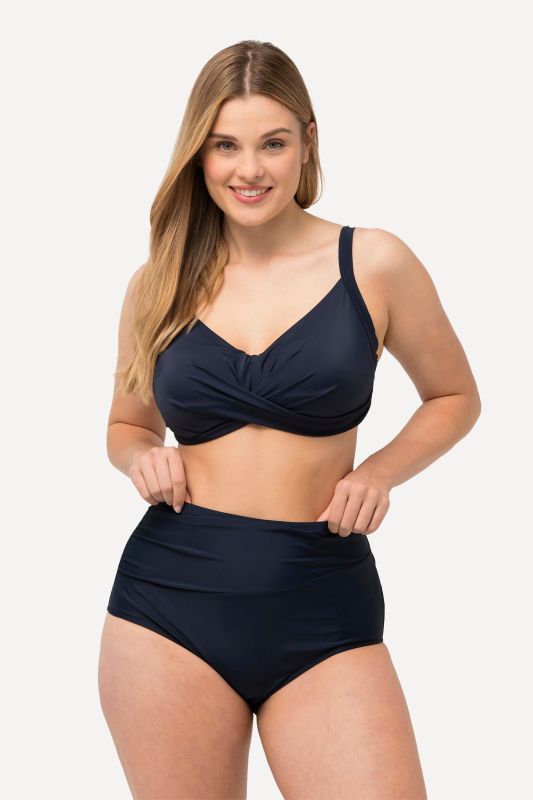 Bas de bikini, drapé, taille haute