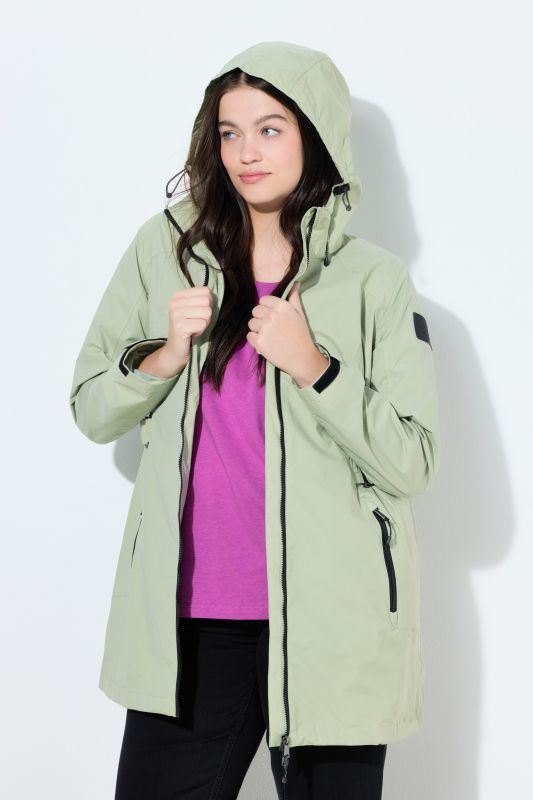 Veste technique HYPRAR à capuche, tissu imperméable, coupe évasée