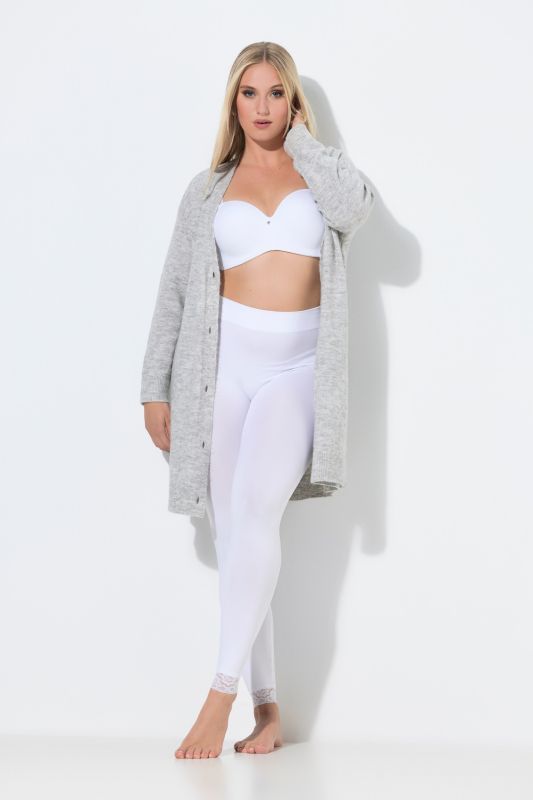 Legging-collant, bas de jambe en dentelle