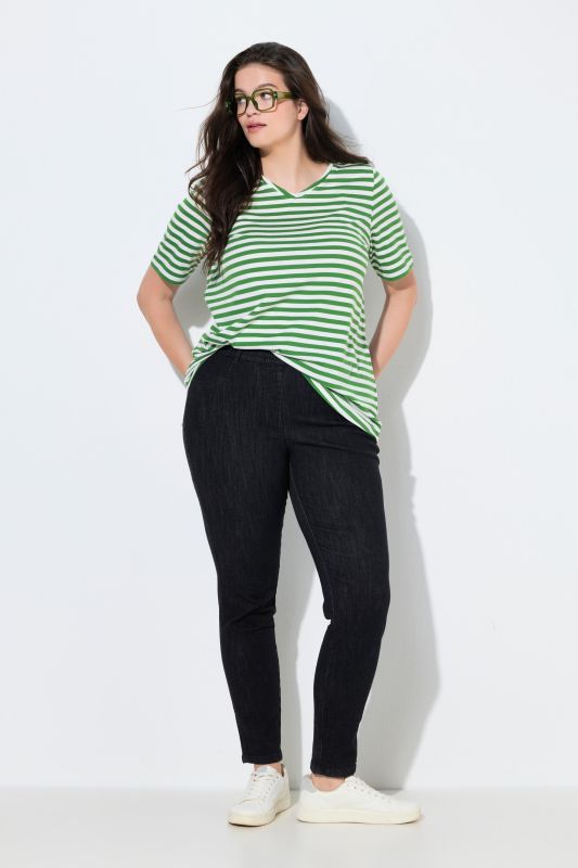 Jegging en coton bio, jambe étroite et taille élastique