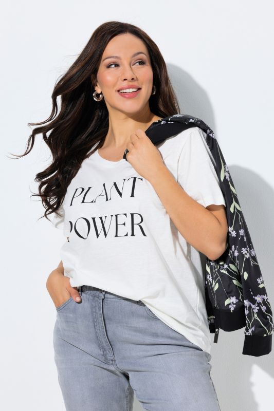 T-shirt « Plant Power », coupe Relaxed Fit, col rond et manches courtes