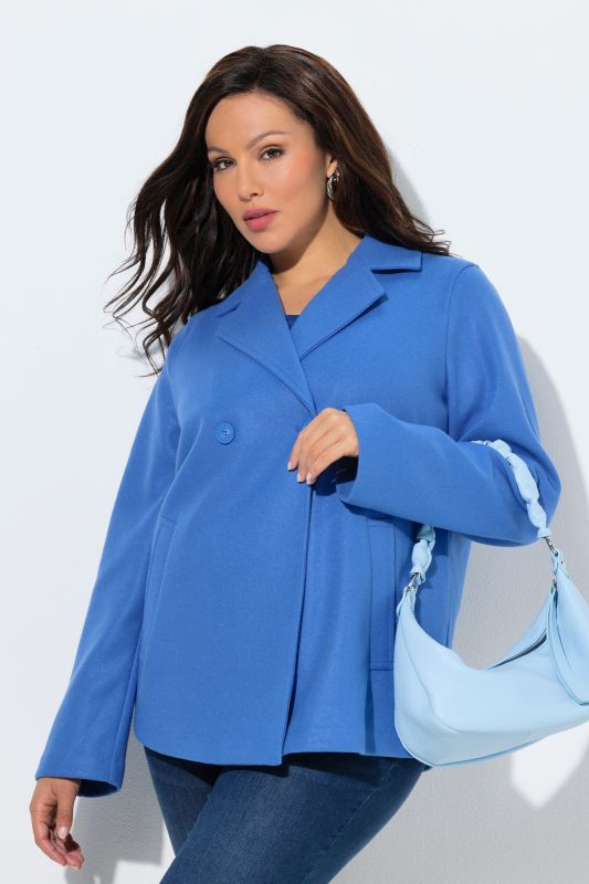 Caban en polaire, col à revers et manches longues, coupe évasée