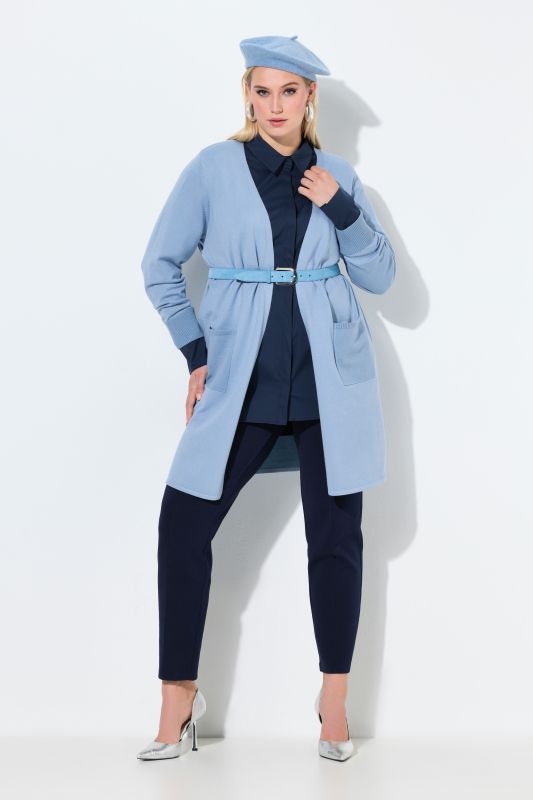 Cardigan encolure en V et manches longues, petits strass