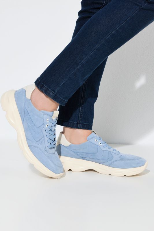 Sneakers Caprice en cuir, semelle intérieure amovible - largeur G