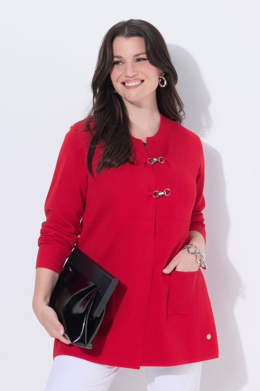 Cardigan col montant Teddy et manche longue, maille gaufrée