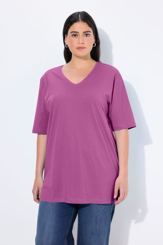 T-shirt coupe Relaxed Fit, décolleté en V et manches courtes