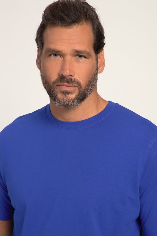 T-shirt Basic en coton peigné, col rond - jusqu'au 8 XL