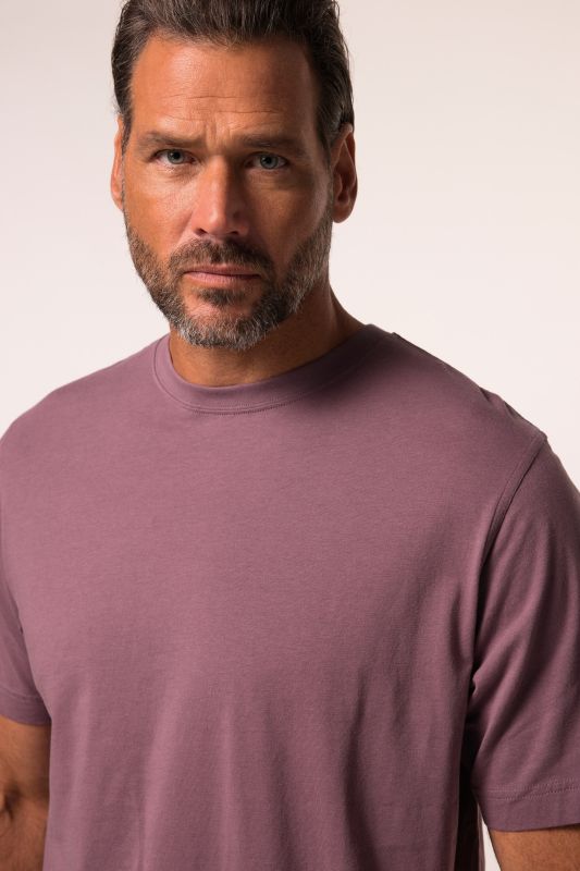 T-shirt Basic en coton peigné, col rond - jusqu'au 8 XL