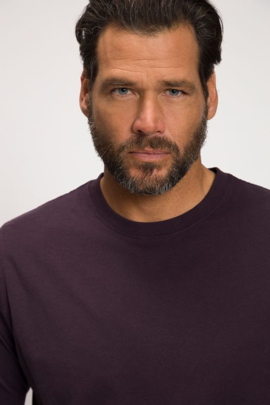 T-shirt Basic en coton peigné, col rond - jusqu'au 8 XL