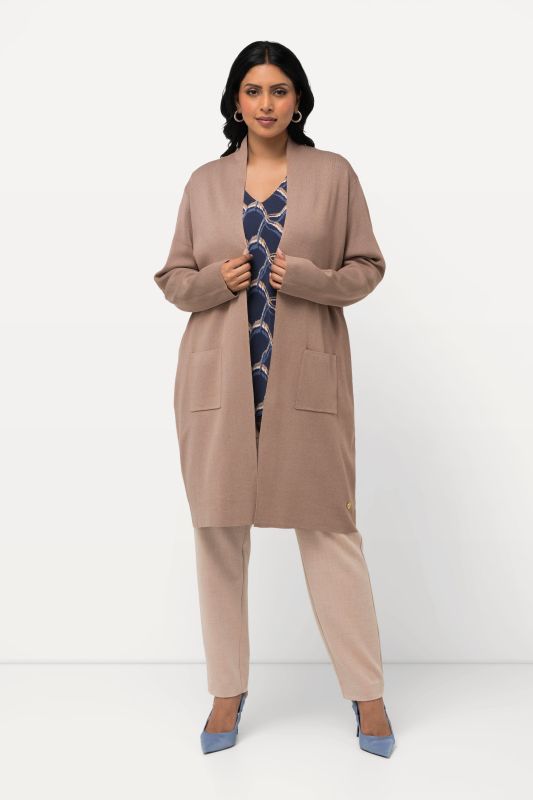 Cardigan coupe ouverte et longue, en maille fine et douce